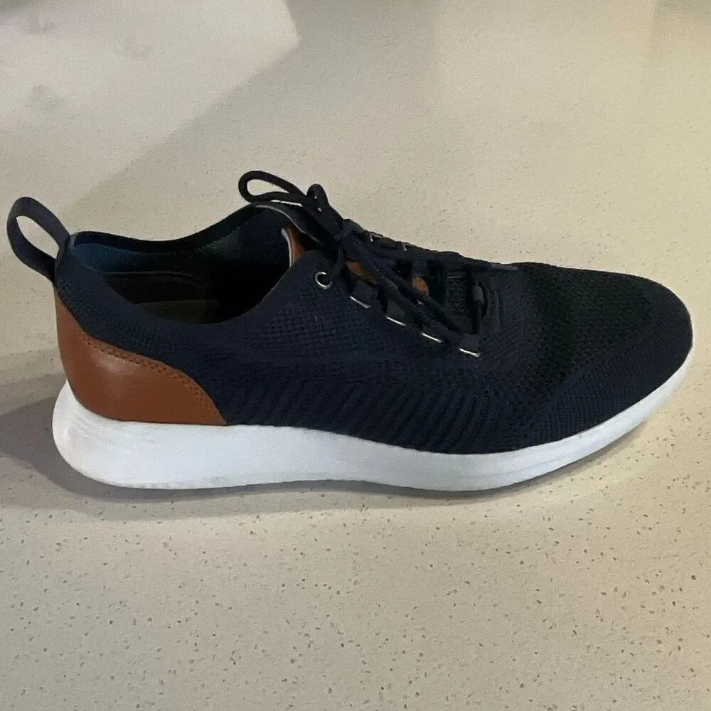 Johnston & Murphy Amherst Knit U-Throat Sneakers Mens 9 Navy